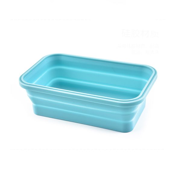 Collapsible Silicone Lunch Box Food Storage Container_2