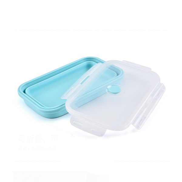 Collapsible Silicone Lunch Box Food Storage Container_3