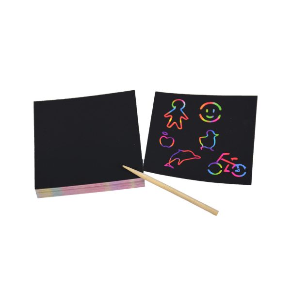 100pcs Rainbow Scratch Mini Notes Paper Pad Cards_5