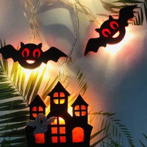 USB Plugged-in Halloween Bats LED String Light_0
