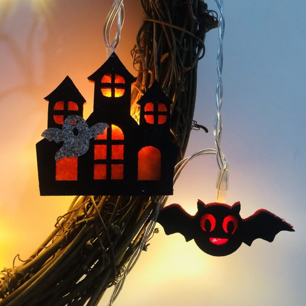 USB Plugged-in Halloween Bats LED String Light_2