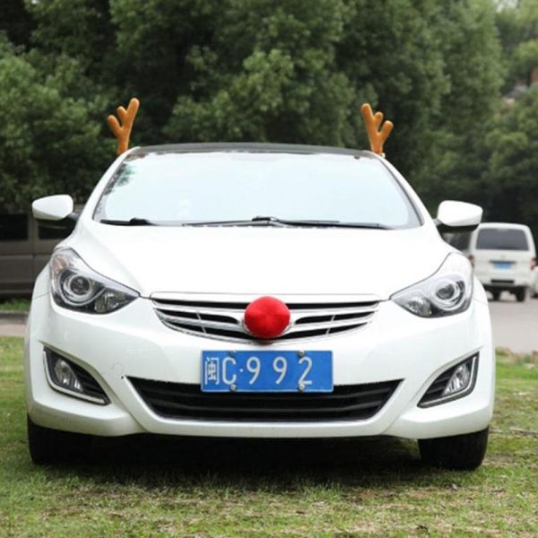Antlers & Nose Sets Reindeer Elk Christmas Car Decoration_7
