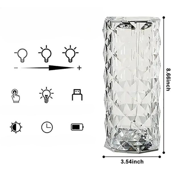 RGB Crystal Table Lamp with Remote Touch Control Crystal Lamp - USB Rechargeable_7