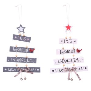 Wooden Hanging Indoor Christmas Holiday Decoration_0