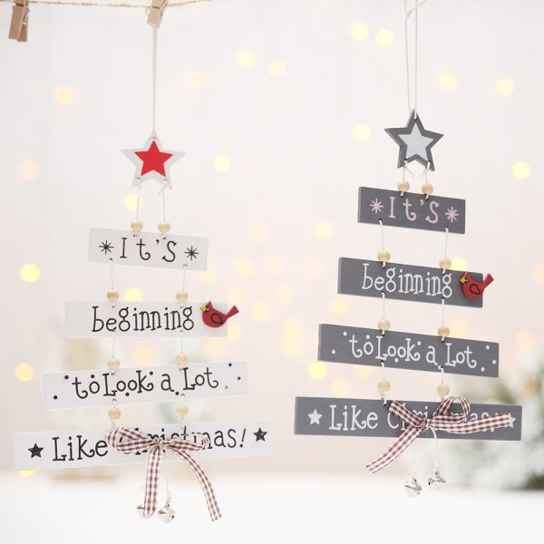 Wooden Hanging Indoor Christmas Holiday Decoration_4