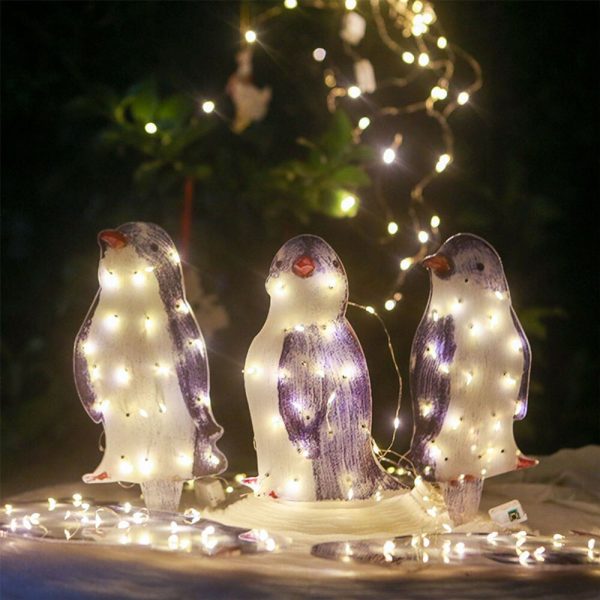 Solar Powered Outdoor 3D Penguin Holiday Decorative Light_3