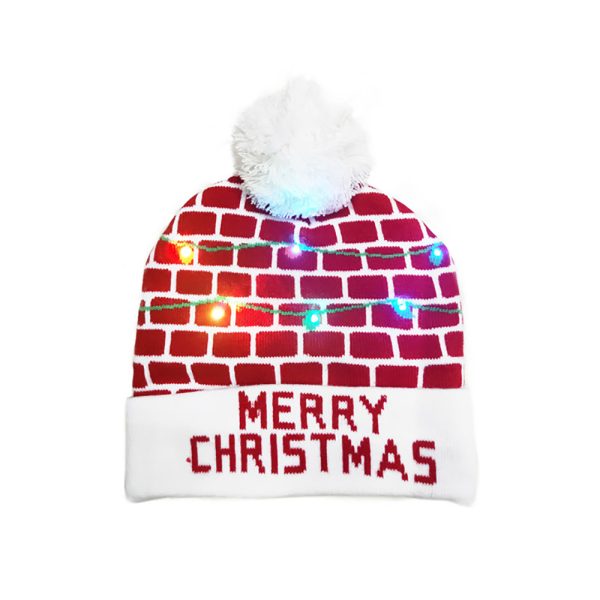 LED Christmas Theme Xmas Beanie Knitted Hat - Battery Operated_7