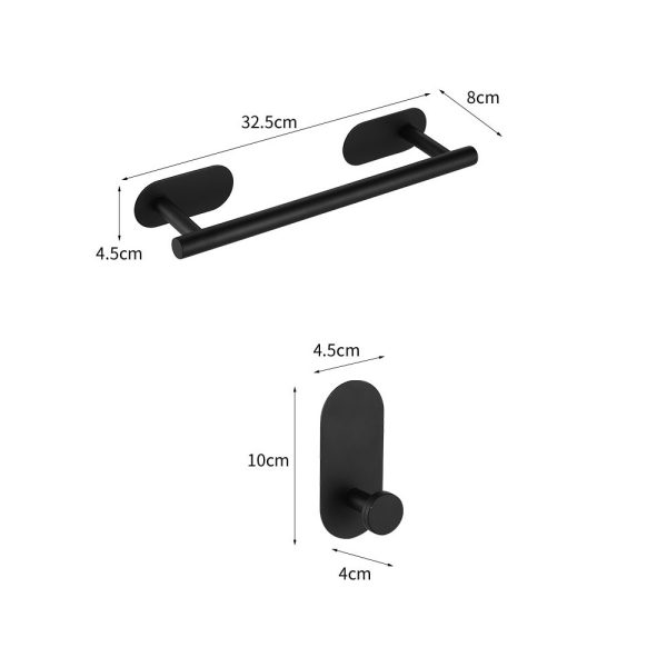 4 pc Set Stainless Steel Wall Mounted Bathroom Hardware Set_6