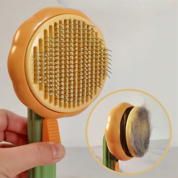 Pet Self Cleaning Slicker Pumpkin Brush Pets Grooming Tool_9