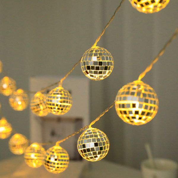 10/20/40 LED Mirror Ball Fairy String Disco Lights-Battery Operated_2