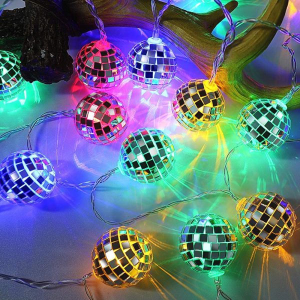 10/20/40 LED Mirror Ball Fairy String Disco Lights-Battery Operated_7