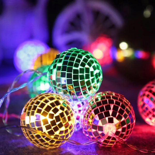 10/20/40 LED Mirror Ball Fairy String Disco Lights-Battery Operated_8