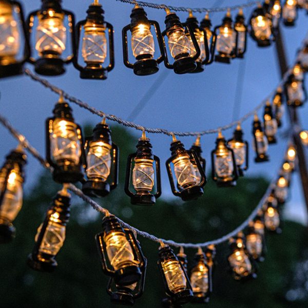 Kerosene Designed Outdoor Garden String Lamp-Solar Powered_0