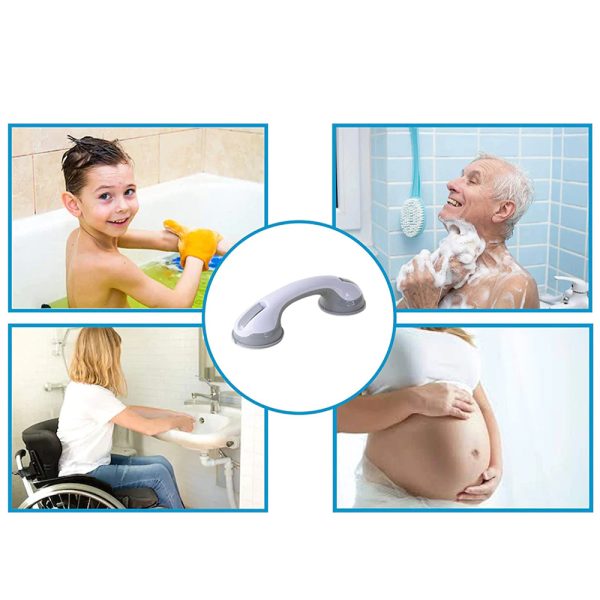 Shower Handle 12Inch Grab Bars for Bathroom with Strong Suction Cup for Elderly/Seniors Handicap and Kids_3