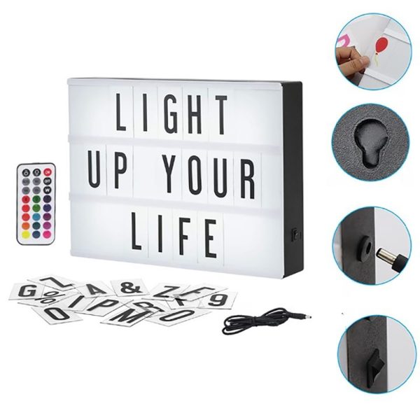 Cinema Lightbox Color Changing Light Up Massage Board with 90 Letters & Symbols - USB Rechargeable_9