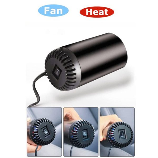 2 IN 1 Portable 12V Fast Car Heater Windshield Defogger and Defroster with Suction Holder Cigarette Lighter Plugged-In_3