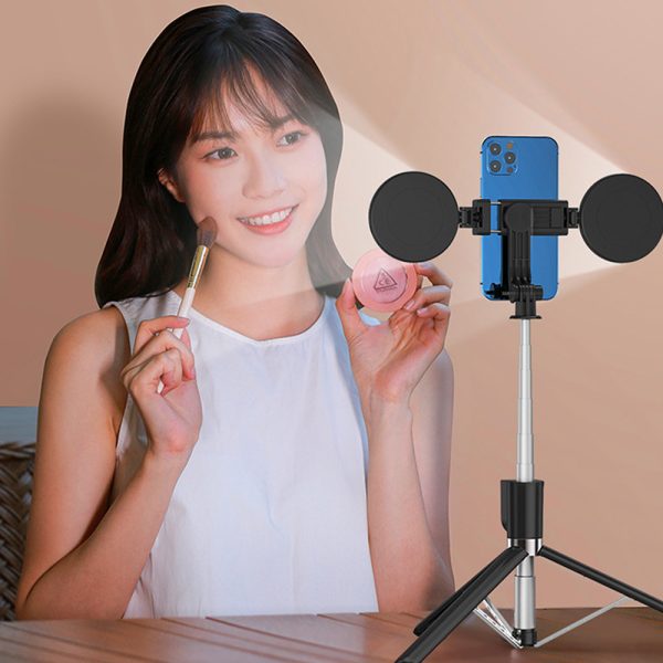 USB Charging Selfie Stick with Dimmable Double Fill Lamp_5