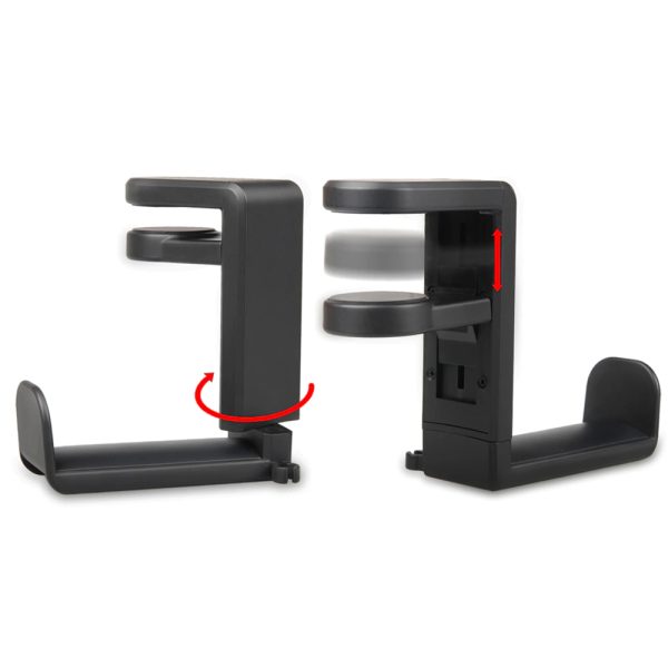 PC Gaming Headphone Hook Holder Hanger Mount Headset Stand with Adjustable & Rotating Arm Clamp_8