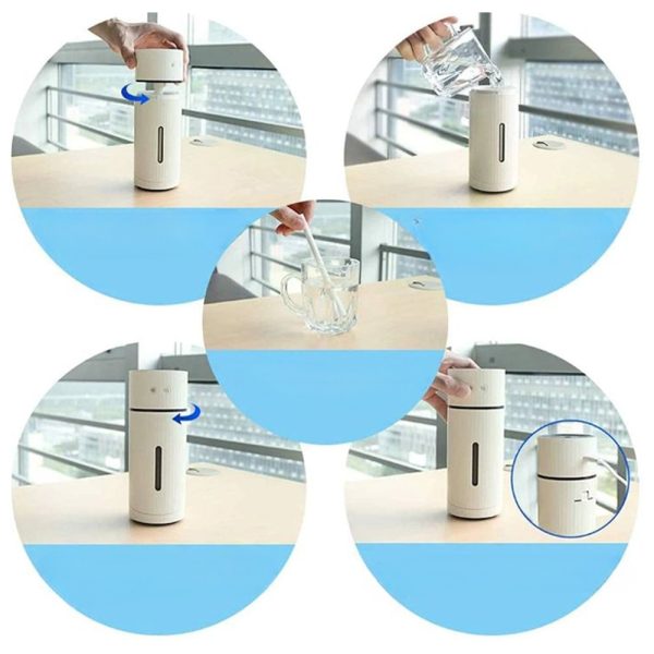 Cool Mist Mini Humidifier with Adjustable Angel 7 Color LED & Auto-Shut-off USB Plugged-In_6