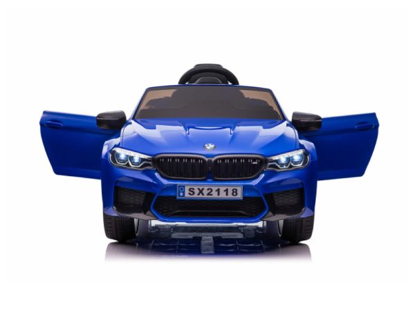 BMW M5, 12 volt, musikmodul, lædersæde, gummidæk Blå - Image 3