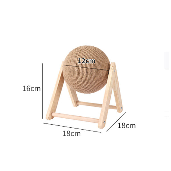 Cat Wooden Scratching Post Interactive Sisal Pet Scratching Ball_1