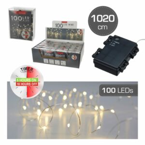 LED Lyskæde med timer 10m - 100 lys