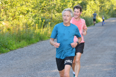 Tom Kristoffersen og Roger Nilsen med hhv. 25:00 og 25:01. Roger var hare for Tom denne gangen, men sistnevnte hadde sitt tyngste torsdagsløp i år så en ny pers var han aldri i nærheten av. Bedre lykke en annen gang?