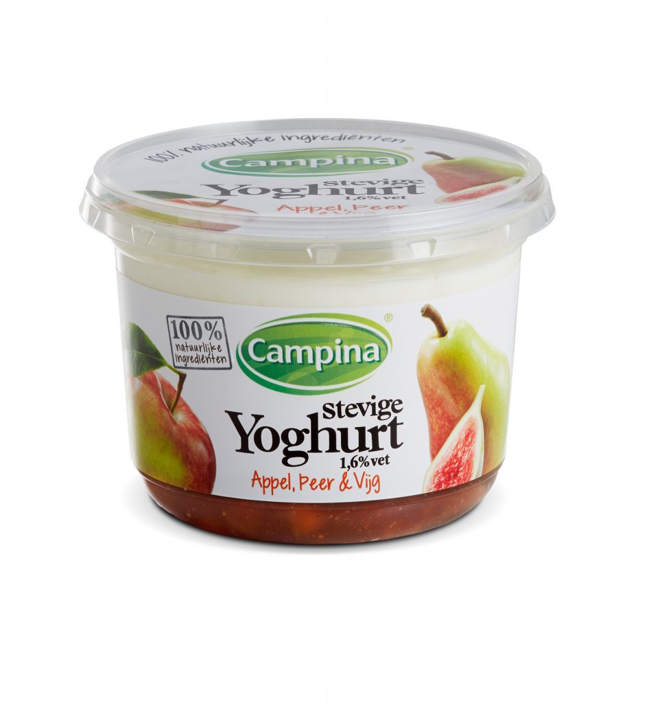 label mockup dummy packaging campina stevige yoghurt nederland
