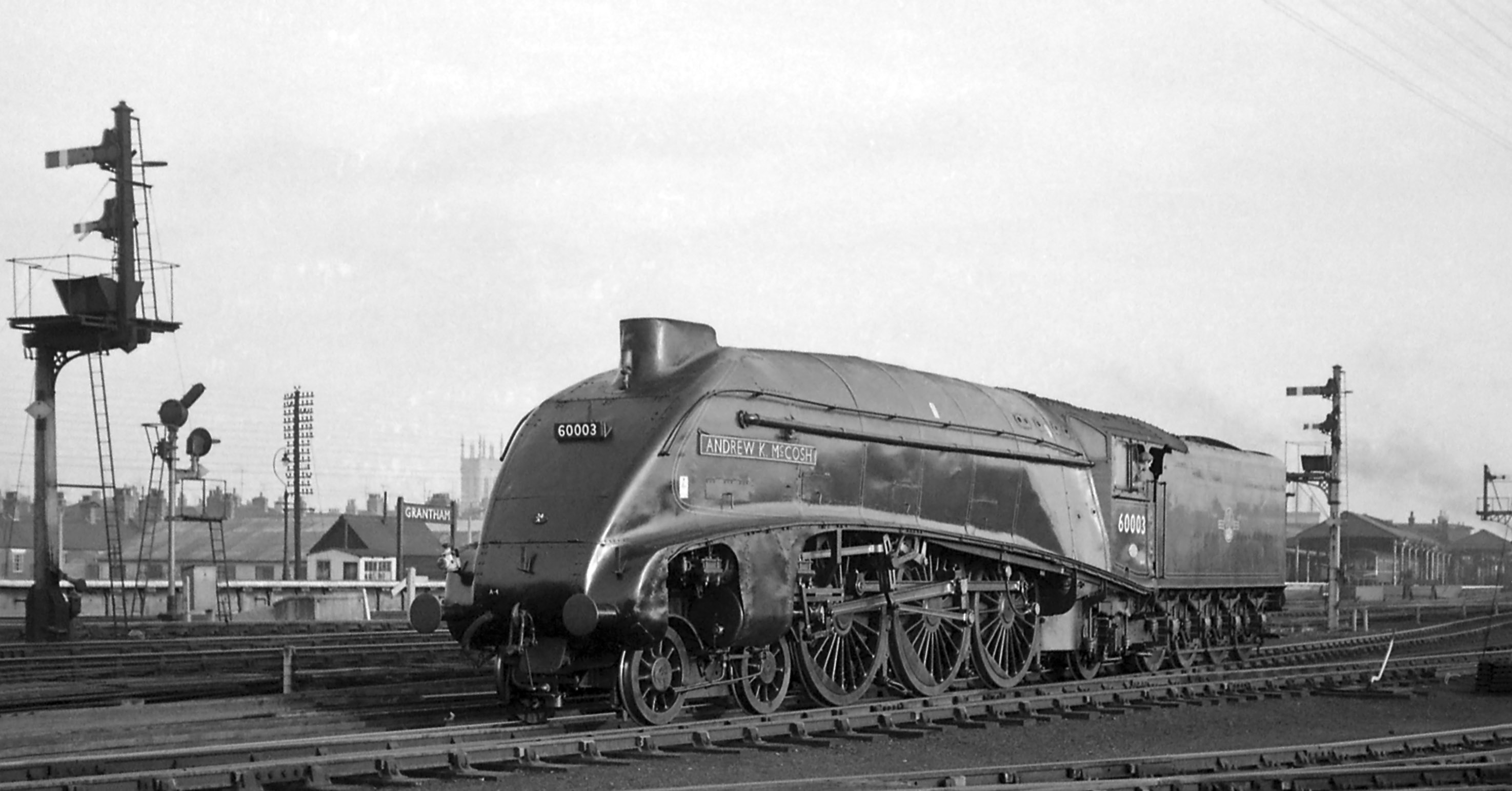 No. 60003 reverses past Noel towards the shed. Photograph taken by Noel Ingram, used with permission from Steam World.