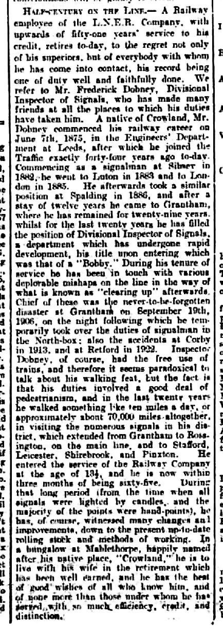 From The Grantham Journal of 25th September 1925 From The British Newspaper Archive Image © THE BRITISH LIBRARY BOARD. ALL RIGHTS RESERVED.