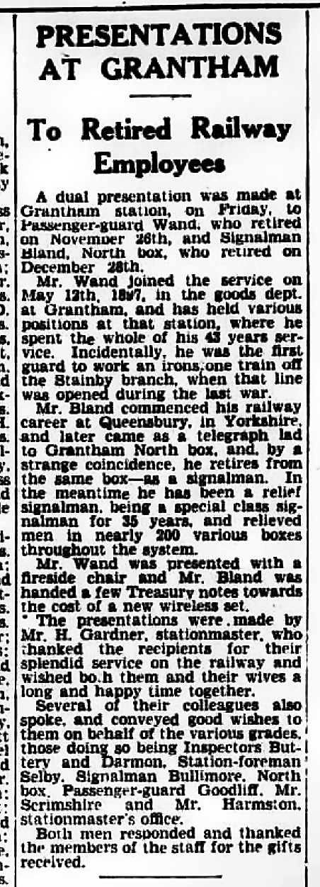 The Grantham Journal 7th February 1941, page 8 From The British Newspaper Archive Image © THE BRITISH LIBRARY BOARD. ALL RIGHTS RESERVED.