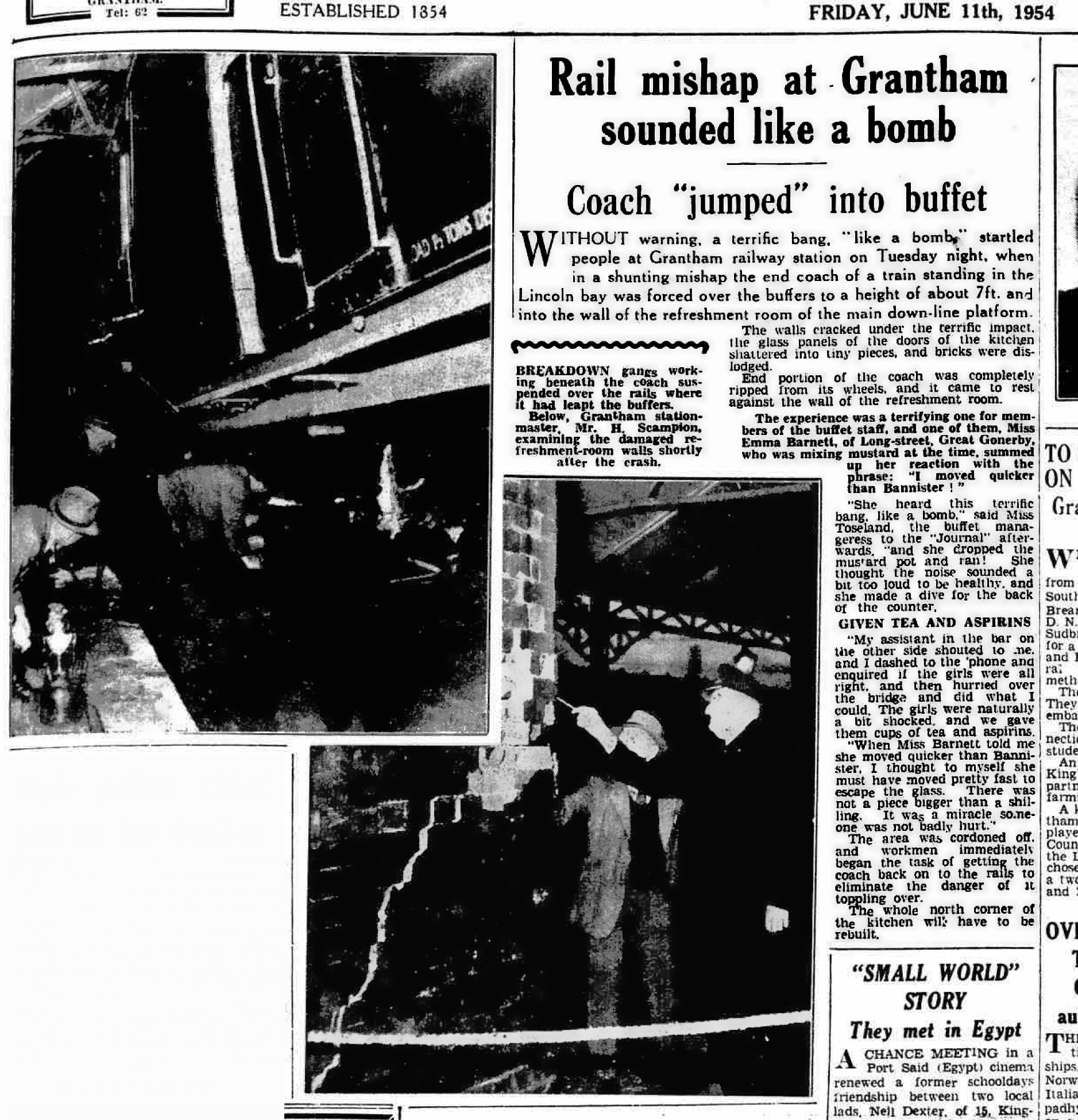 The Grantham Journal 11th June 1954, page 1 From The British Newspaper Archive Image © THE BRITISH LIBRARY BOARD. ALL RIGHTS RESERVED.