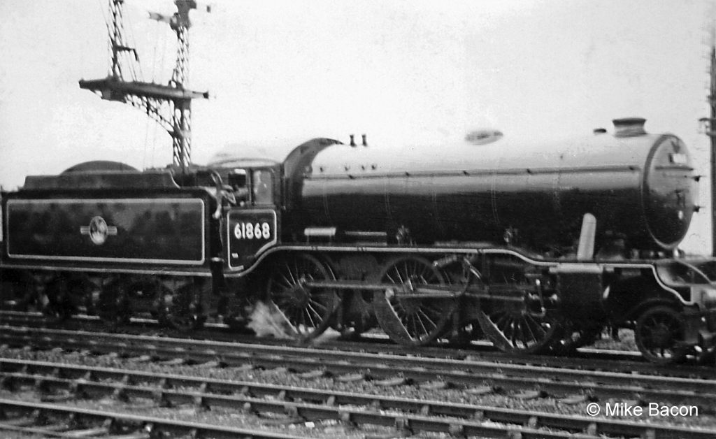 Class K3/2 No. 61868, photographed from point 'B' on the plan. This 'Jazzer' worked from Mexborough shed, between Doncaster and Rotherham. Photograph by Mike Bacon.