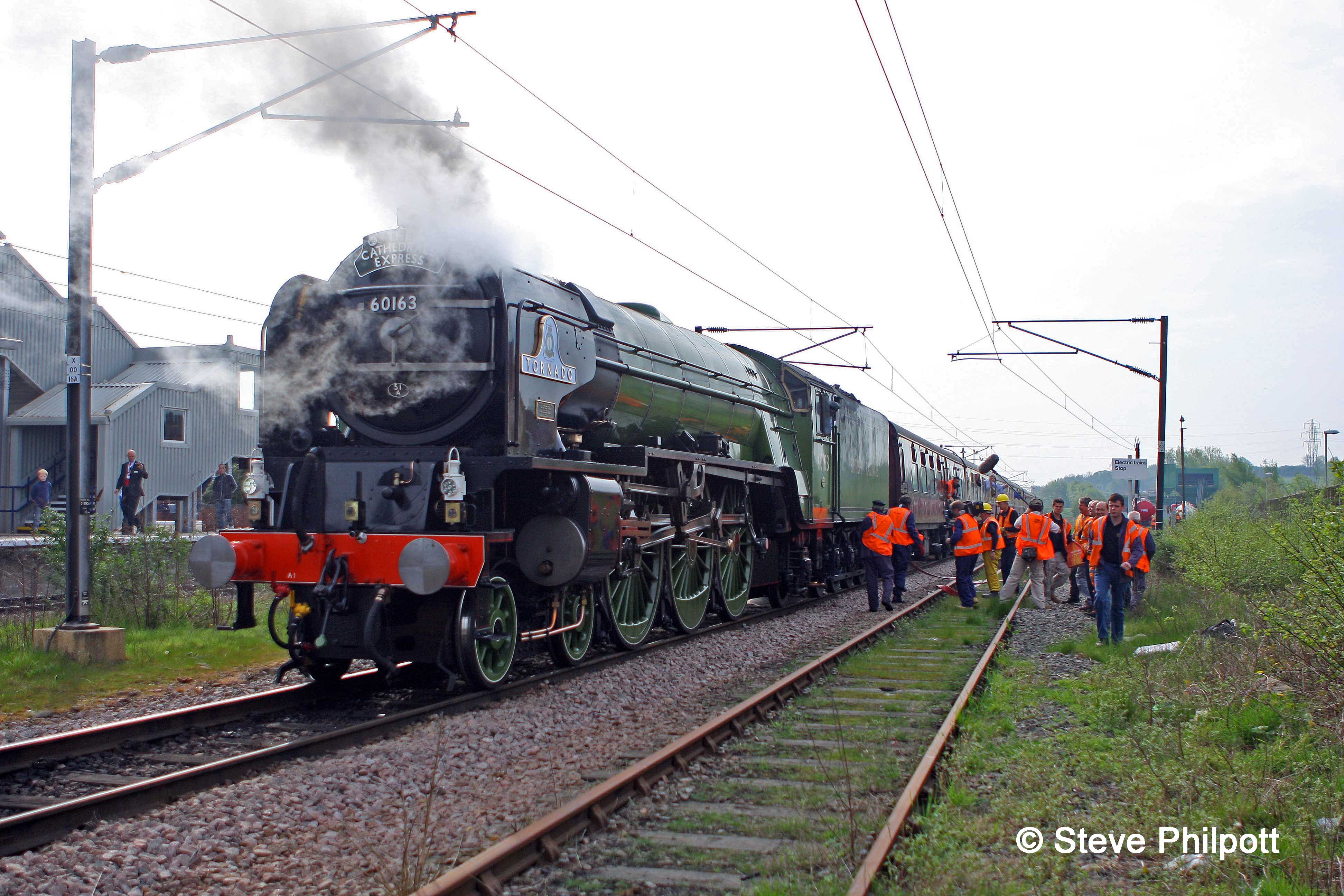 The BBC film crew are out on the ballast and doing a few interviews with the traincrew.