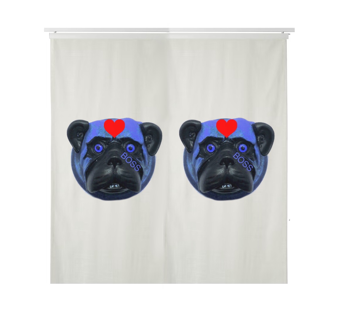 BOSS DOG PORTRAIT CURTAIN W2m x L2m