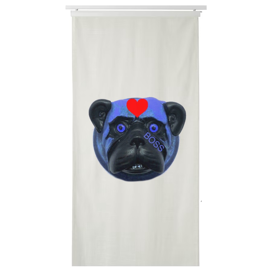 BOSS DOG PORTRAIT CURTAIN W1m x L2m