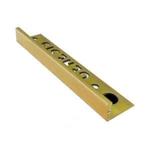 Straight Edge Bright Brass Tile Trim 10mm