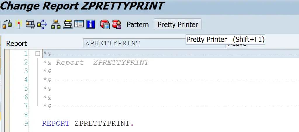pretty print abap code