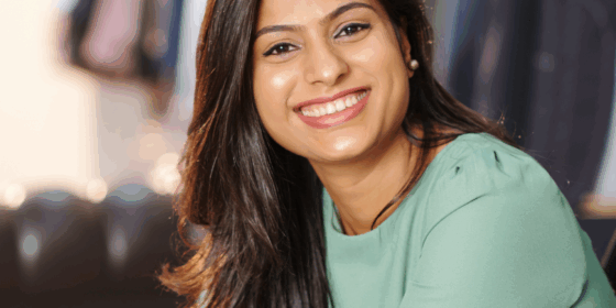 smiling girl growing her colour analysis business