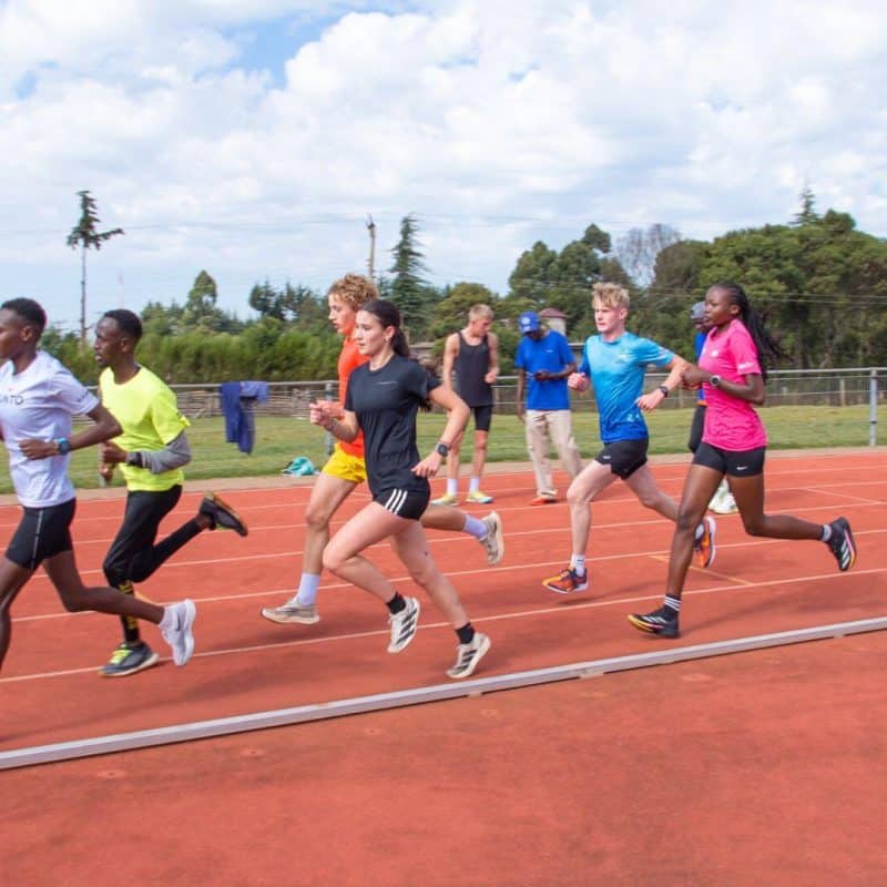 Young Athlete Camp Recap Runners on the Track in Iten during a speed workout