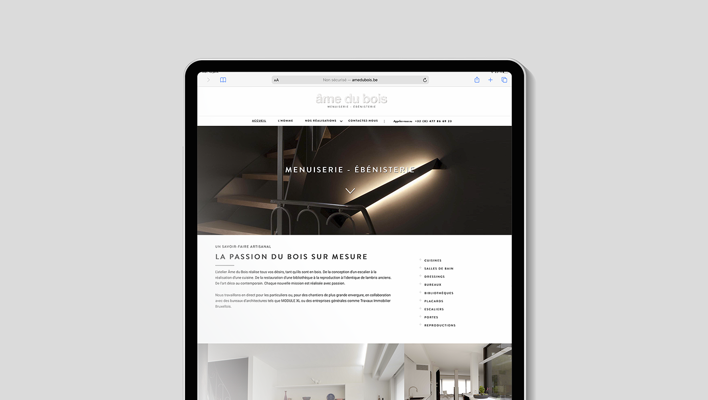 Identité visuelle et site web pour un ébéniste