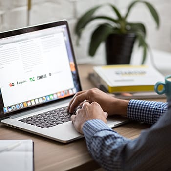 Man working on laptop