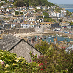 Mousehole harbor and town