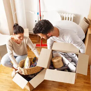 couple moving their boxes