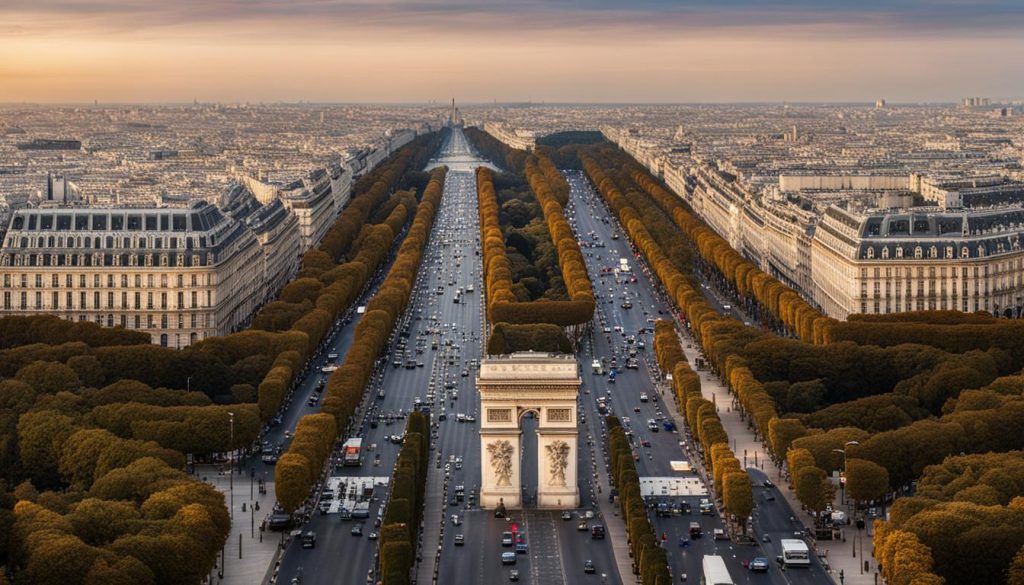 Champs-Élysées and Arc de Triomphe