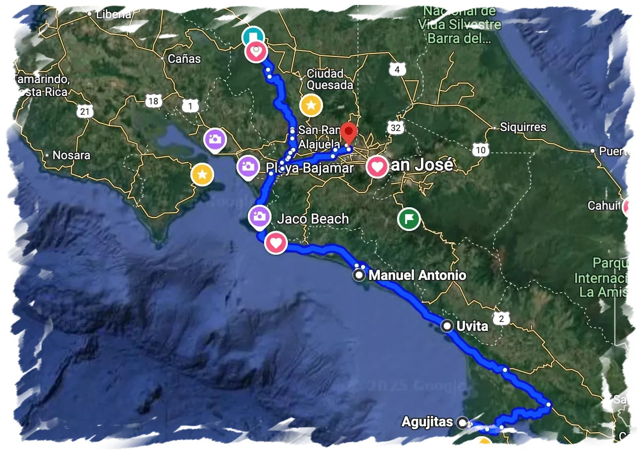 Route Groepsreis Costa Rica (Pura Vida Groepsreis 2025)