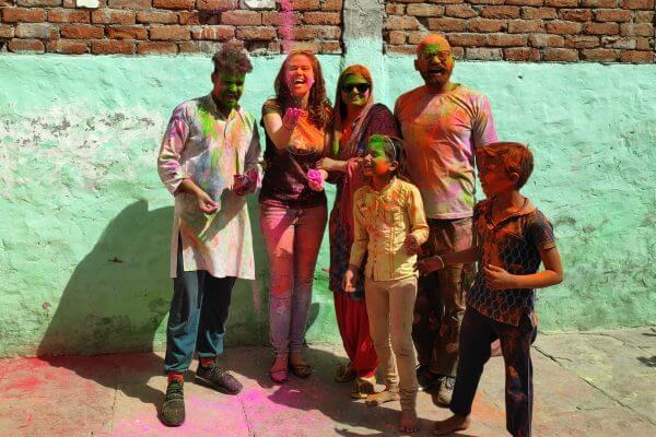 Holi festival with locals