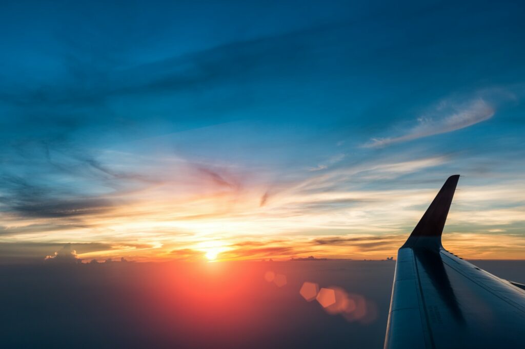 glorious sunset in the air