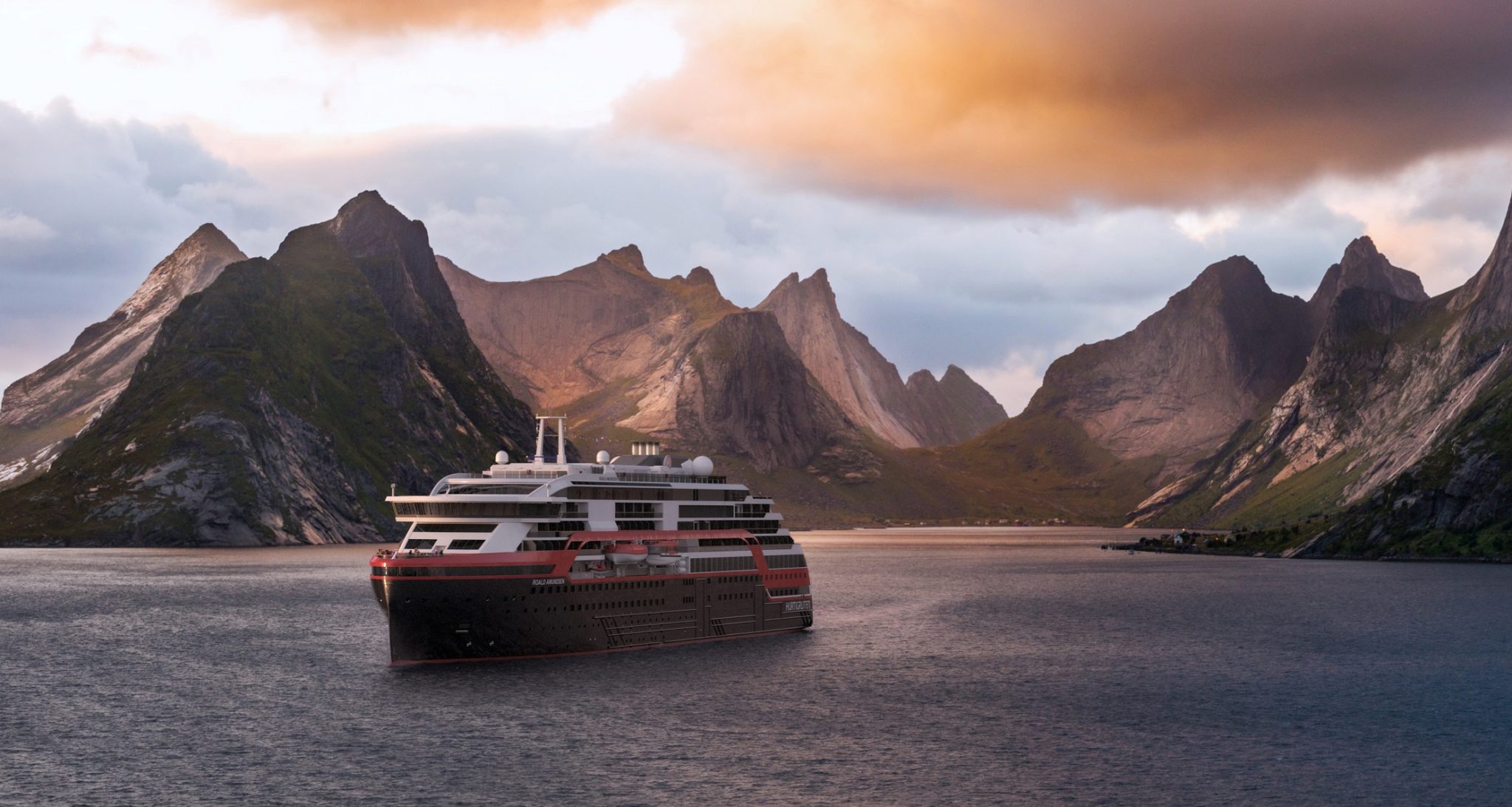 Selvom Hurtigrutens nye “Roald Amundsen” er verdens første hybride krydstogtskib, får det kun en ottende plads i NABU’s liste over de reneste på markedet. (Foto: Hurtigruten)