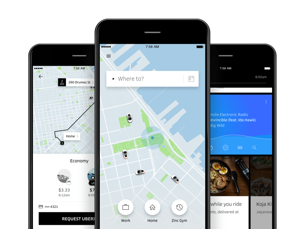 Uber app’en nåede ikke rigtigt at vinde fodfæste i Danmark, før den alternative taxa-service blev forbudt. (Foto: Uber)